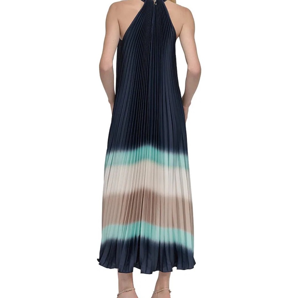 Donna Karan Pleated Charmeuse Halter Neck Midi Dress - LIKE NEW! - Picture 6 of 8